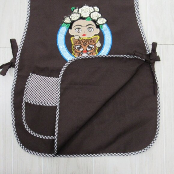 Craft Apron Mexican Artisan Little Frida Embroidered -One Size-pockets - Picture 1 of 4